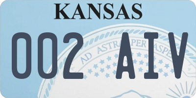 KS license plate 002AIV