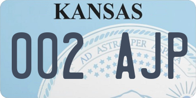 KS license plate 002AJP