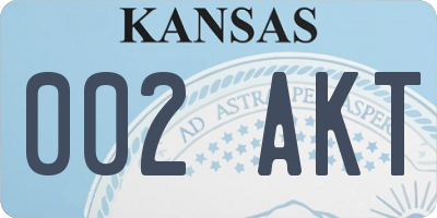KS license plate 002AKT