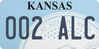 KS license plate 002ALC