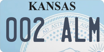 KS license plate 002ALM