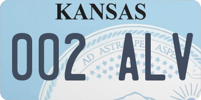 KS license plate 002ALV