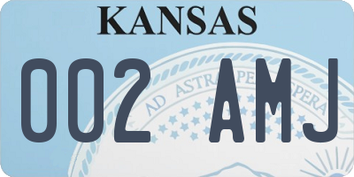 KS license plate 002AMJ