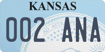 KS license plate 002ANA
