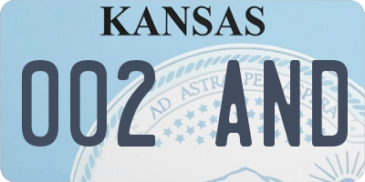 KS license plate 002AND
