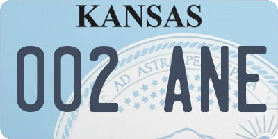 KS license plate 002ANE