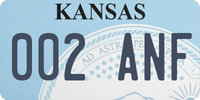 KS license plate 002ANF