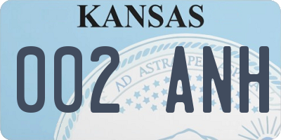 KS license plate 002ANH