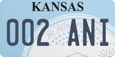 KS license plate 002ANI