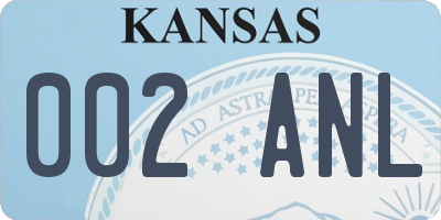 KS license plate 002ANL