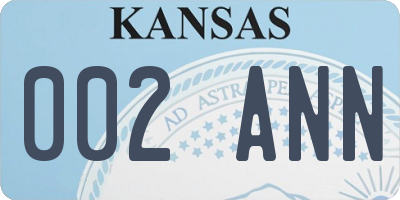 KS license plate 002ANN