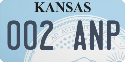 KS license plate 002ANP
