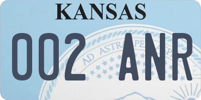 KS license plate 002ANR