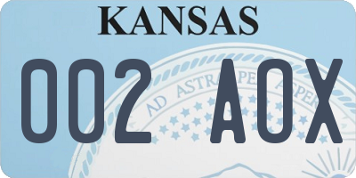 KS license plate 002AOX