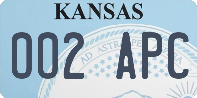 KS license plate 002APC