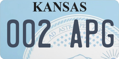 KS license plate 002APG