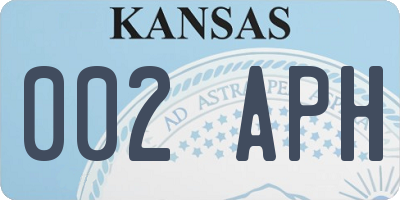 KS license plate 002APH