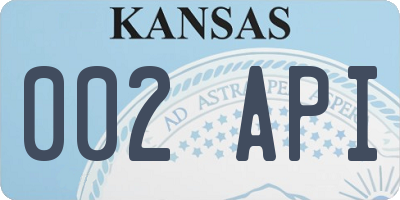 KS license plate 002API