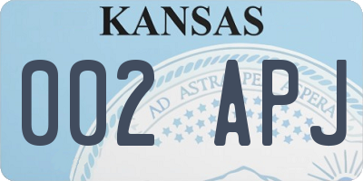 KS license plate 002APJ