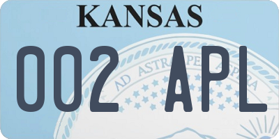 KS license plate 002APL