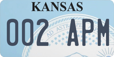 KS license plate 002APM