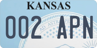 KS license plate 002APN
