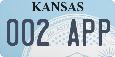 KS license plate 002APP