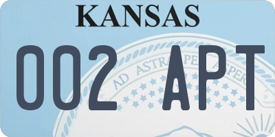 KS license plate 002APT