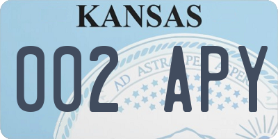 KS license plate 002APY