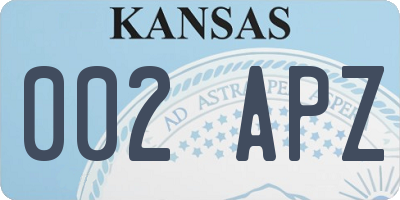 KS license plate 002APZ