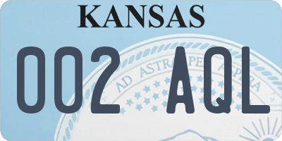 KS license plate 002AQL
