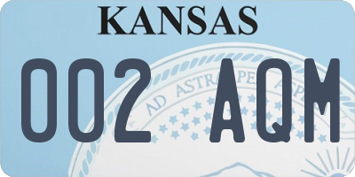 KS license plate 002AQM