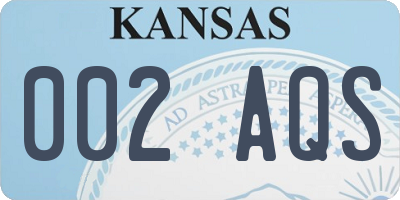 KS license plate 002AQS