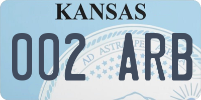 KS license plate 002ARB