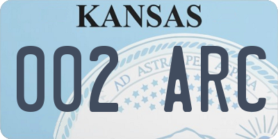 KS license plate 002ARC