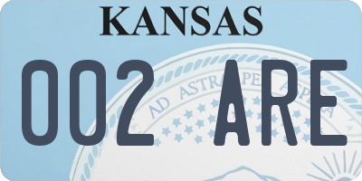KS license plate 002ARE