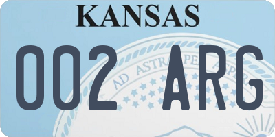 KS license plate 002ARG