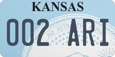 KS license plate 002ARI