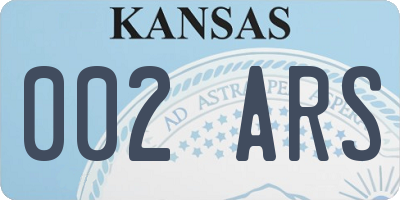 KS license plate 002ARS