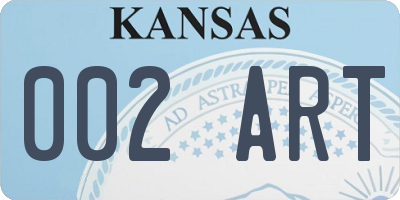 KS license plate 002ART