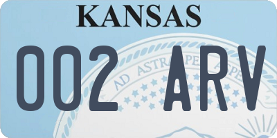 KS license plate 002ARV