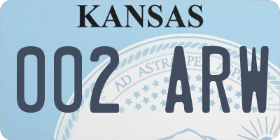KS license plate 002ARW
