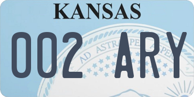 KS license plate 002ARY