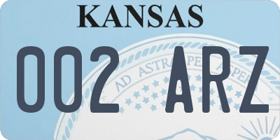 KS license plate 002ARZ