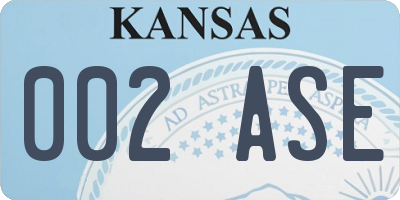 KS license plate 002ASE