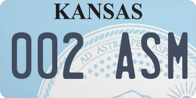 KS license plate 002ASM