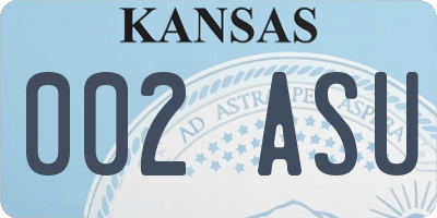KS license plate 002ASU