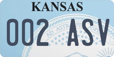 KS license plate 002ASV