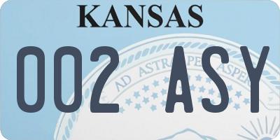 KS license plate 002ASY