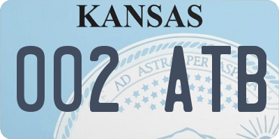 KS license plate 002ATB